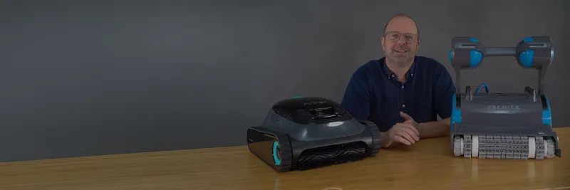 Justin comparing corded and cordless robotic pool cleaners