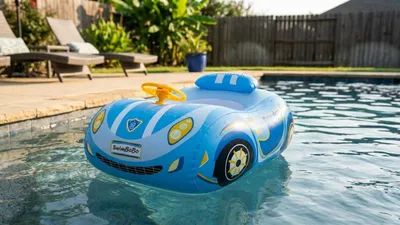 Blue Sport Car Float
