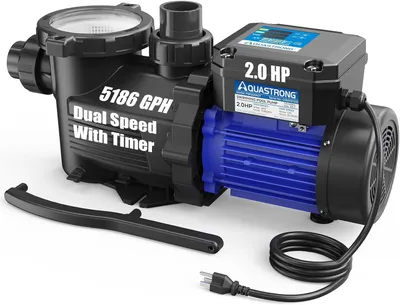 Aquastrong PSP200ADT 2 HP dual-speed pool pump with timer