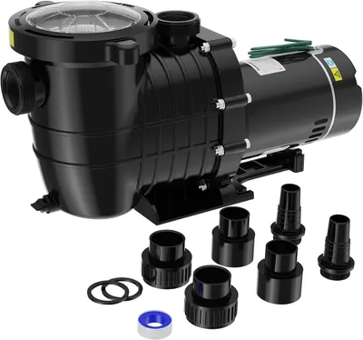 Oswerpon 1.5 HP 115V 230V single-speed pool pump with connectors