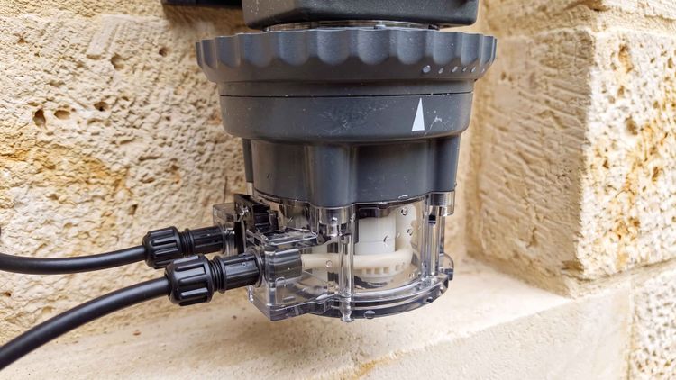 A liquid chlorine injection system adds sanitizer gradually instead of in large swings