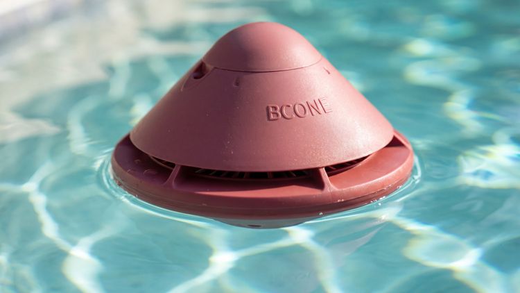 A floating water-entry alarm on duty — the final safety net, not the first line of defense