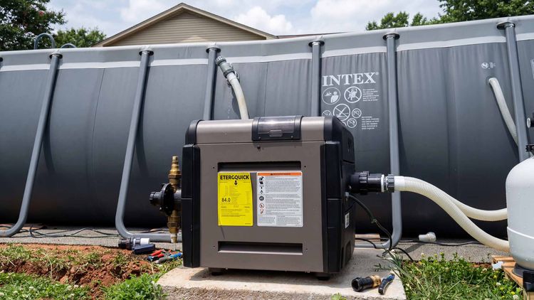 Hayward H-Series connected to an above-ground Intex pool