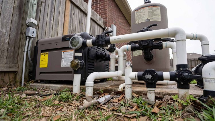 Hayward H-Series heating a large inground pool