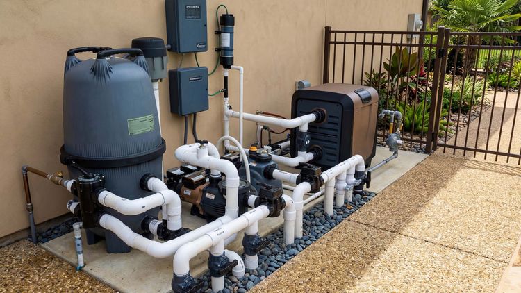 Pentair MasterTemp pool heater side angle
