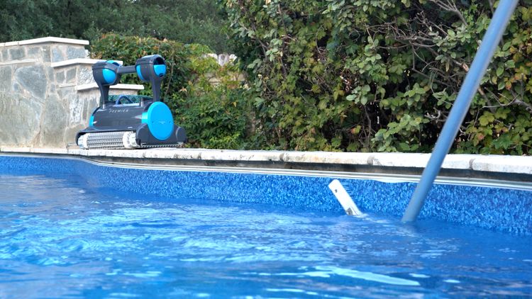 Scrub the wall to dislodge algae, debris, and keep your pool clean