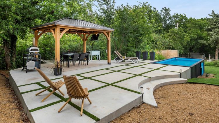 Modern Container Pool with Deck