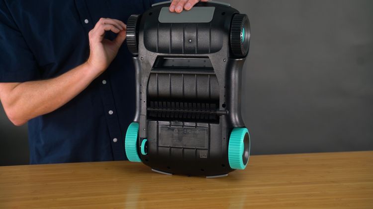 The motors pull water through the bottom intake and out the top