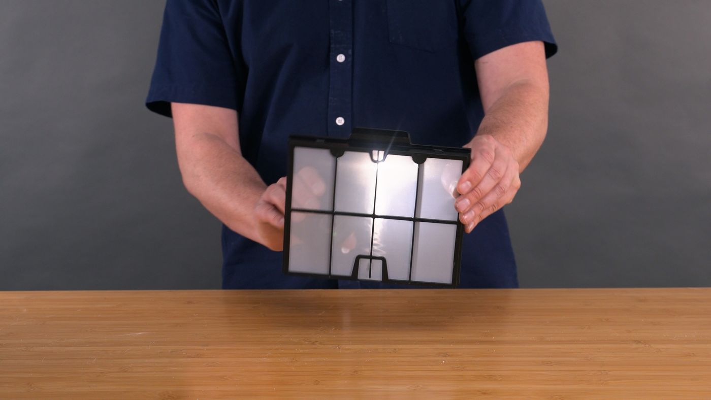 The AquaSense 2's filter — basic mesh that lets fine particles slip through