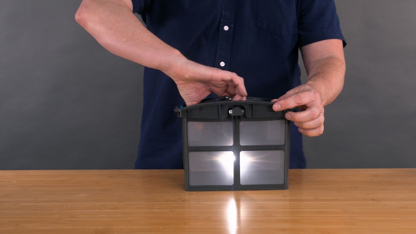 AquaSense 2's single filter basket — basic mesh filtration