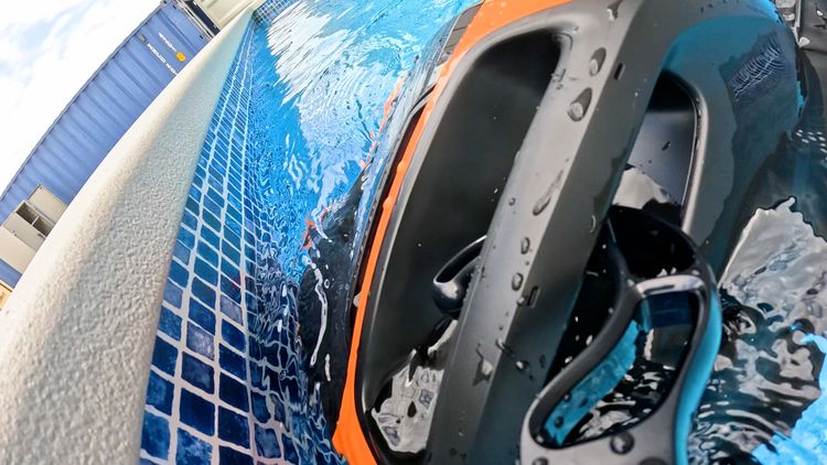 Beatbot Sora 30 floating on the pool surface