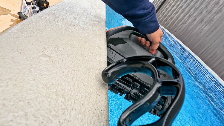 Beatbot Sora 30 parked at the pool edge
