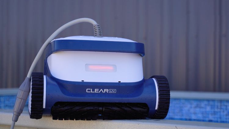 The Clear UV is a commercial-grade corded pool robot