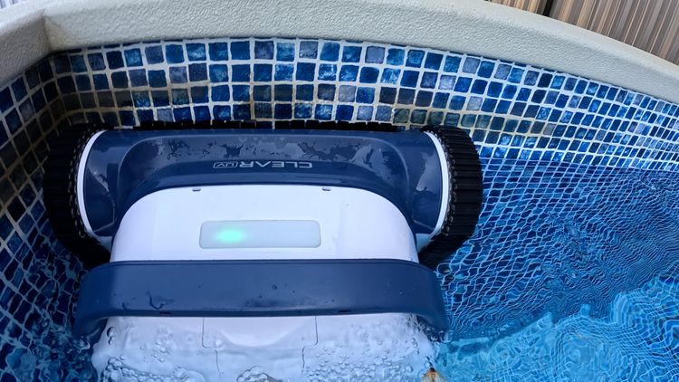 A robotic cleaner removes organics before they consume chlorine