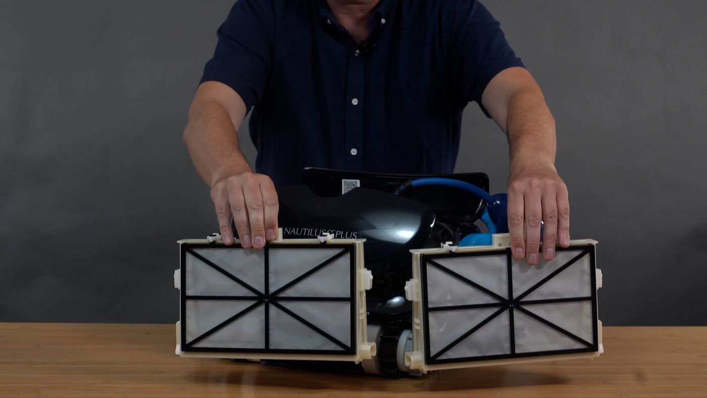 The Nautilus CC Plus dual filter panels — standard media, not NanoFilters