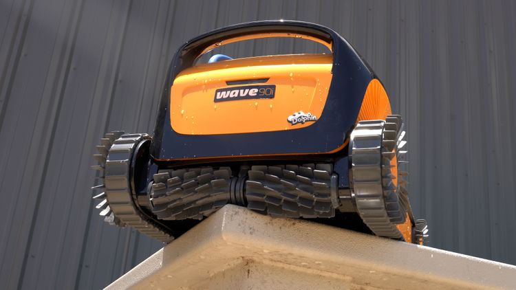 The Wave 90i's dual-direction front brushes and side brushes after cleaning
