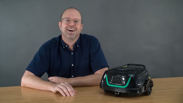 Justin with the Wybot A1, the unit that triggered our Amazon recall alert