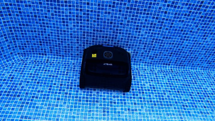 Wybot C2 navigating across the pool floor during a cleaning cycle