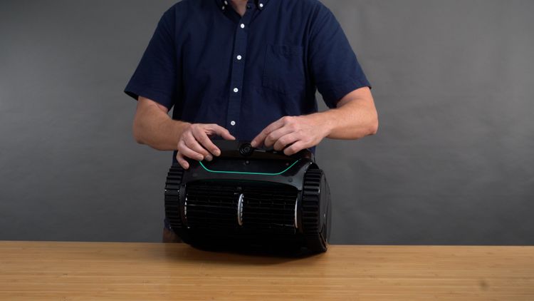 The Wybot C2's suction port — rated at 3,592 GPH