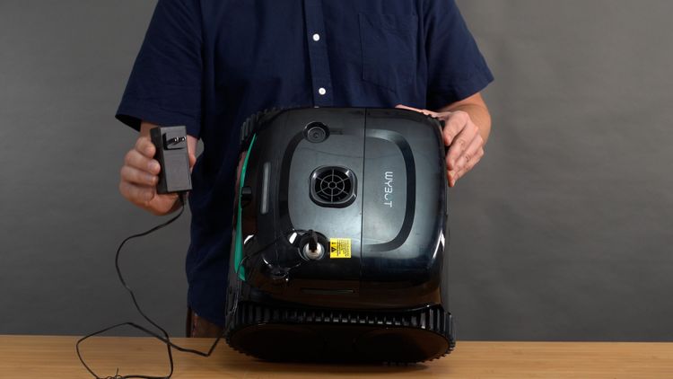 The Wybot C2's charging port — you'll be using this daily