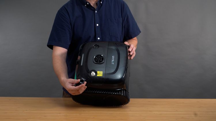 Wybot C2 top panel with drain plug and logo branding