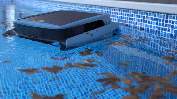 The sensors and navigation help the iSkim navigate your pool